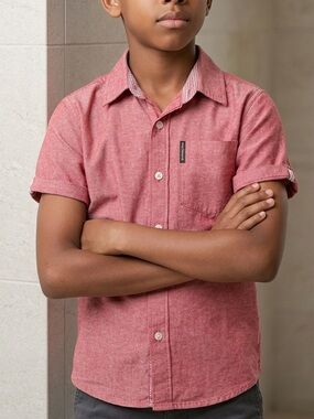 Ben Sherman Boys Original Red Button-Down Collared Shirt – Size 5